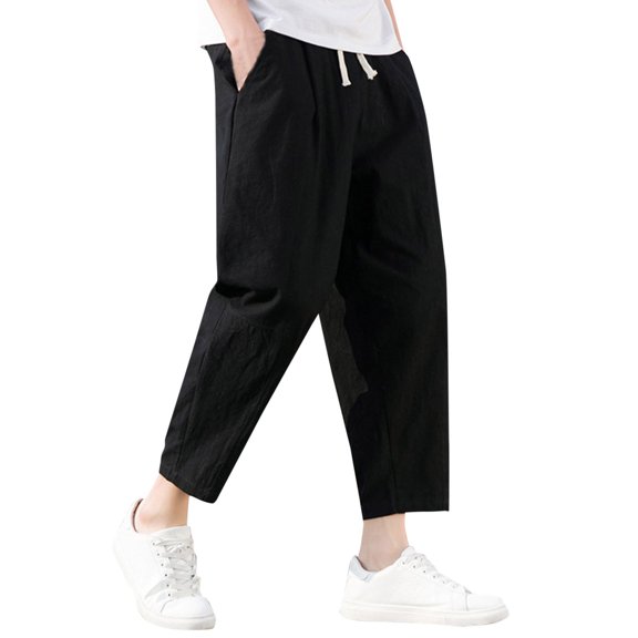 XINPING Khaki Pants for Men 36x31 Fashion Travel Casual Pants Straight Leg Cotton Loose Fit Summer Beach Yoga Trousers