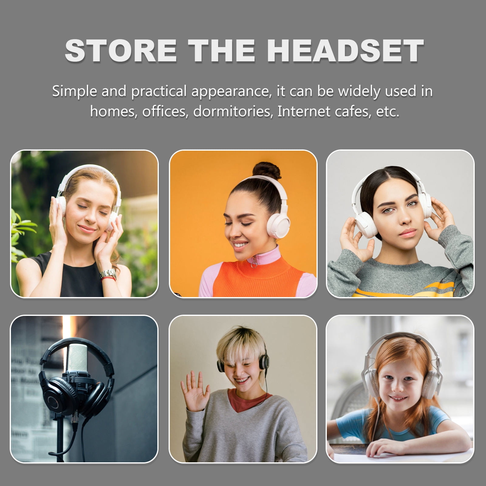 GETAJGHSD Headphone Hook for Desk - 1 Set with Adhesive and Screw Mounting, Holder for Headphones