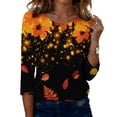 thumbnail image 2 of Womens Tops 3/4 Sleeve,Plus Size Fall Shirts for Women Casual Floral Printed Three Quarter Tunic top Loose Fit 3XL, 2 of 6