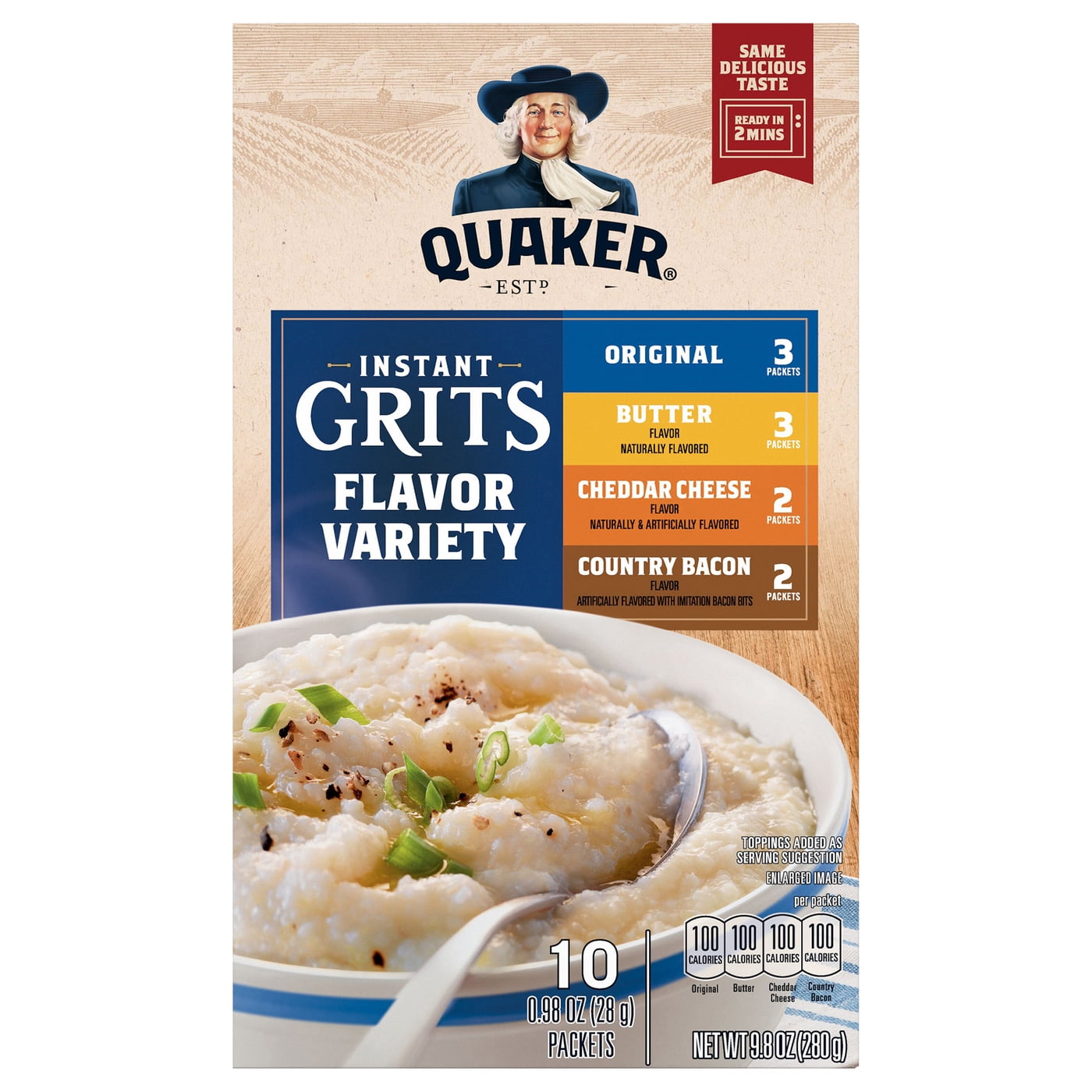 Quaker, Instant Grits, Variety, 9.8 Oz