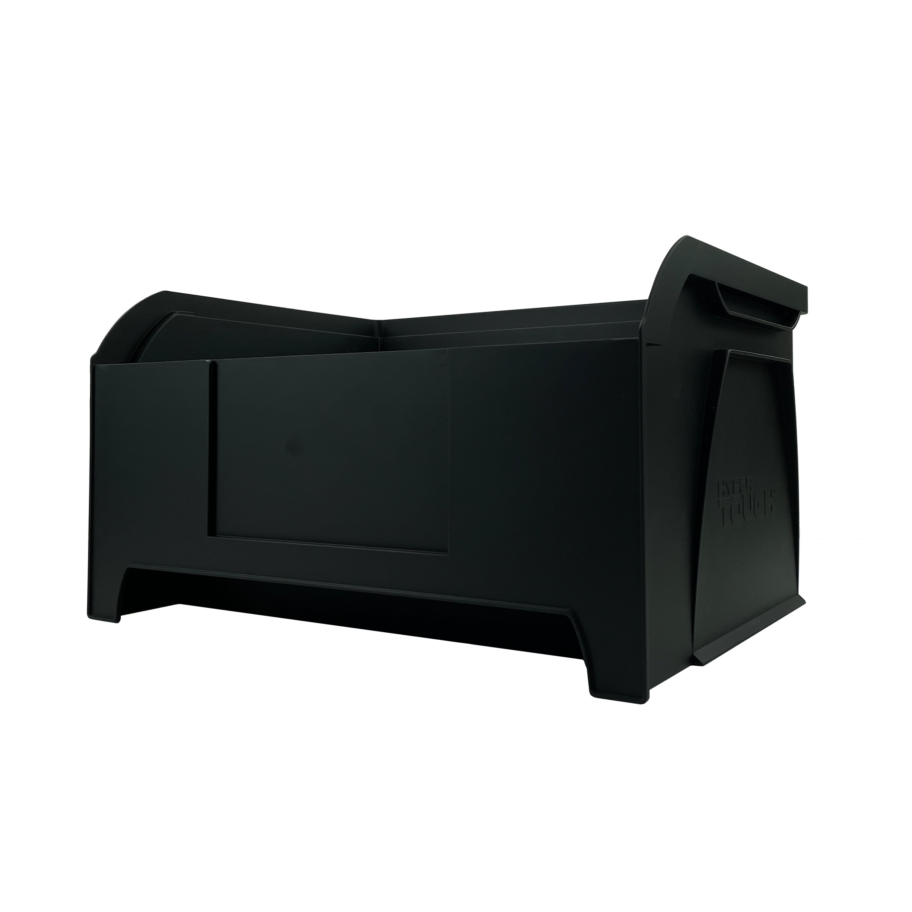 (2 pack) Hyper Tough Large Stackable Plastic Material Storage Bin, Black