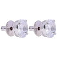 thumbnail image 3 of Ratnavali Jewels Cubic Zirconia Diamond Rhodium Plated White Oval Stud Earrings for Women, 3 of 4