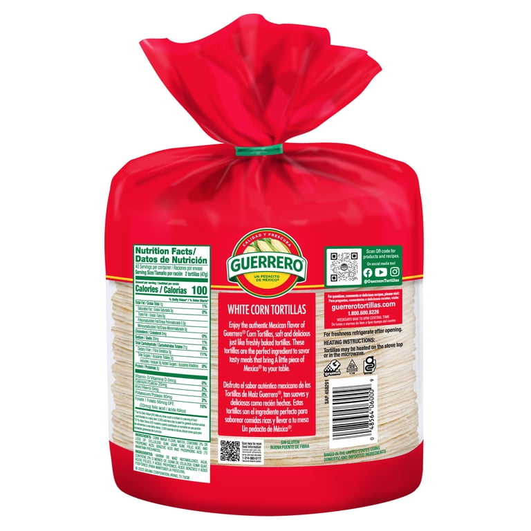 Guerrero Gluten-Free White Corn Tortillas, 80 Count