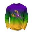 thumbnail image 2 of Ceisia Men's Mardi Gras Gradient Waffle-Knit Sweatshirt | Relaxed Spring/Summer Casual Top Gift, 2 of 8