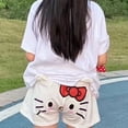 thumbnail image 2 of Pantalones cortos de Hello Kitty Sanrio Kuromi Stitch para el hogar, pijamas informales con bonito gato KT, regalos para niñas, 2 of 3
