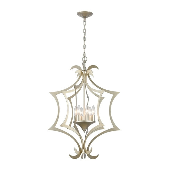 Elk Home 21-Inch Wide Delray Pendant, Transitional, Aged Silver