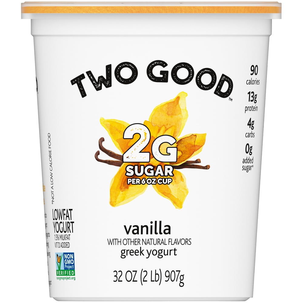 Two Good Vanilla Low Fat Lower Sugar Gluten Free Greek Yogurt, 32 Oz