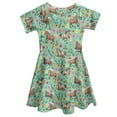 thumbnail image 5 of Yuyamidu Horse Dresses for Teen Girls Floral Scoop Neck Swing Twirl Clothes Self Cultivation Princess Dress for Kids 5-6 Years Breathable Dresses Soft Knee Length Dress, Green, 5 of 6