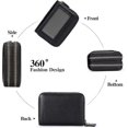 thumbnail image 4 of Small Genuine Leather Wallet for Women, RFID Blocking Credit Card Holder Wallet - Black, 4 of 5