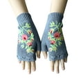 thumbnail image 2 of Baqcunre Warm Gloves, Women Handmade Gloves Winter Hand Warmers Stylish Gloves Ladies Fingerless Gloves Warm Knitted Half Finger Sleeve, Knitted Gloves, Heating Gloves, 2 of 8