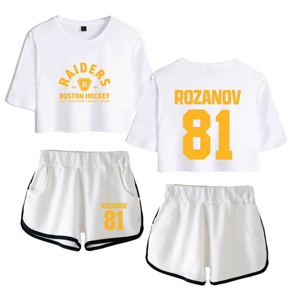 Heated Rivalry Ilya Rozanov 81 Hockey  tshirt sets for women midriff-baring fitted crop sets gym sets streetwear short pants
