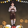 thumbnail image 2 of RTKFRFLM Boys Bavarian Oktoberfest Set Lederhosen Outfit For Kids Halloween Party Performance Traditional German Dress Shirt Suspenders Hat Socks Clothing Sets,Size 9-10 Years, 2 of 7