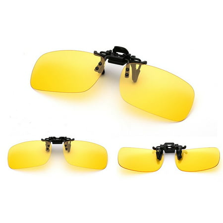 Polarized Glasses Day Night Vision Driving Sunglasses Clip-on Flip-up Lens