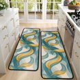 thumbnail image 4 of Kitchen Rugs Sets Of 2,Teal Gold Marble Pattern Anti Fatigue Kitchen Mat Rugs Non Slip Washable,Decorative Kitchen Floor Mats for Kitchen,Sink,Laundry,17"x47"+17"x47", 4 of 5