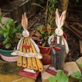 thumbnail image 2 of Conejo Viejo De Madera De Estilo Rural Americano, Tienda De Decoración De Patio, Adornos Para El Salón, Artesanías Minnieouse HA043517-02, 2 of 6