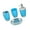 Blue, variant on lanema Pack Of 4 Bathroom Accessories Set with Soap Dispenser Plastic Toothbrush Holder Washing Cup and Soap Dish