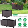 thumbnail image 5 of Moclever Outdoor Raised Garden Bed, 11.8x11.8x13.8in Plastic Garden Planter Hold up to 220.5lbs with Self-Watering System for Patio Balcony, Brown, 5 of 13