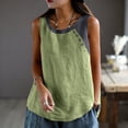 thumbnail image 4 of ShaoRunShi Cotton Linen Shirt for Womens Scoop Neck Loose Fit Tank Tops Sleeveless Summer Tee Top, 4 of 8