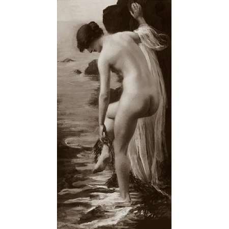 Salt Water Bath Canvas Art - Vintage Nudes (24 x 48)