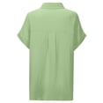 thumbnail image 6 of Alun Womens Texture Lightweight Breathable Tops Button down Dress Shirts Casual Short Sleeve Collared Summer Work Blouse with Pocket Soft Comfort for Daily Wear 1-Light Green XXL, 6 of 6