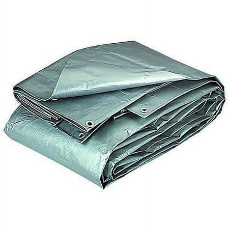 Heavy Duty Silver Tarp Tarpaulin 3 Layers 10 x10 Poly Canopy Cover with Grommet