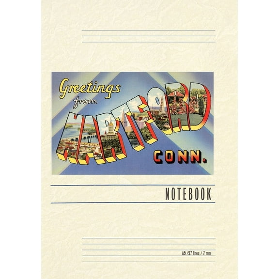 Vintage Lined Notebook Greetings from Hartford (Paperback)