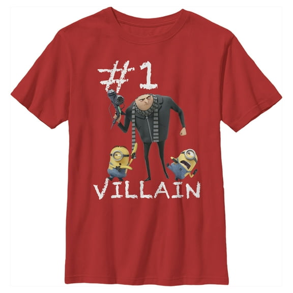 Boy's Despicable Me Minions #1 Villain  Graphic Tee Red X Large
