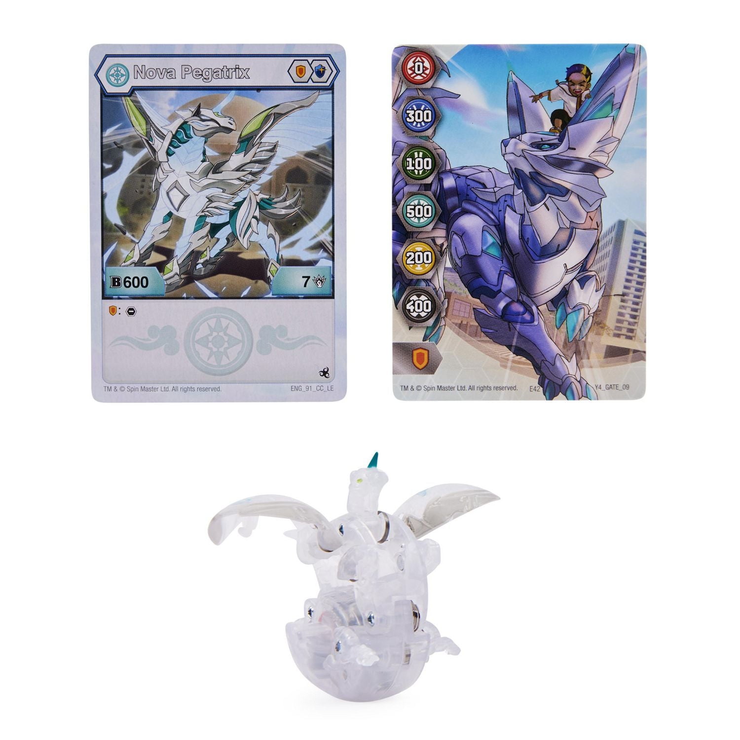 Bakugan Legends, Nova Bakugan, Pegatrix, Light Up Bakugan Action Figures, 1 Character Card and Metal Gate Card, Kids Toys for Boys Ages 6 and Up