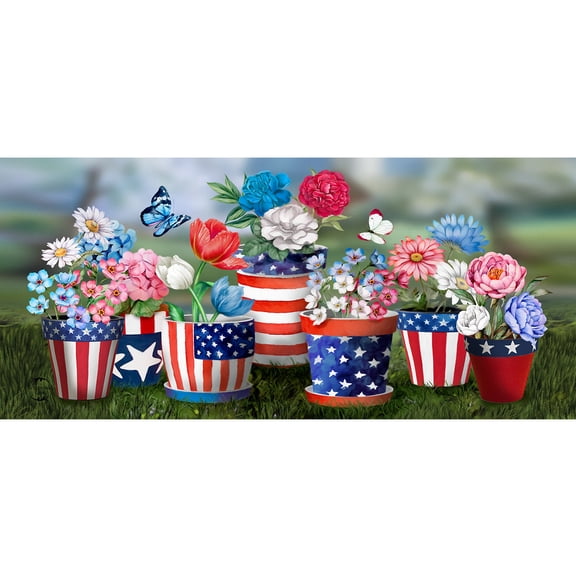 Briarwood Lane Spring America in Bloom Summer Mini Mat 22x10 Indoor Outdoor For Spring Doormat