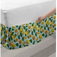 thumbnail image 2 of Fruit Bed Skirt, Hand Drawn Lemons and Leaves Image in Retro Design Citrus Slices Pattern of Foliage, Elastic Bedskirt Dust Ruffle Wrap Around for Bedding Decor, 4 Sizes, Multicolor, by Ambesonne, 2 of 2