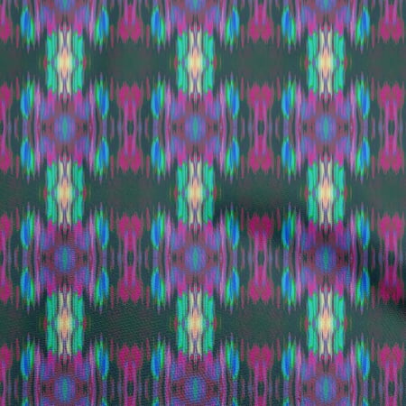 oneOone Silk Tabby Dark Green Fabric Abstract Dress Material Fabric Print Fabric By The Yard 42 Inch Wide