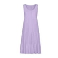 thumbnail image 6 of Women's Plus Size Dress Summer Dresses Fashion Holiday Summer Solid Color Eyelet Sleeveless Dress, 6 of 6