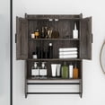 thumbnail image 5 of Hassch Bathroom Wall Cabinet with 2 Doors & Adjustable Shelf, Wall Mounted Medicine Cabinet with Towel Bar and Paper Holder, for Entryway Kitchen Bathroom, Gray, 5 of 8