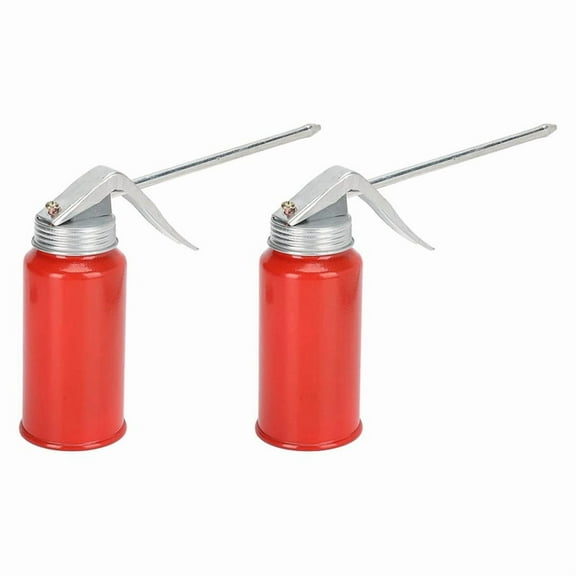 2Pcs Red 200ML Portable Oil-Can Manual Pump Lubrication -Bottle Pressing Type Oil Applicator for Car Bike Motor,2 x Lubrication -Bottle,Red