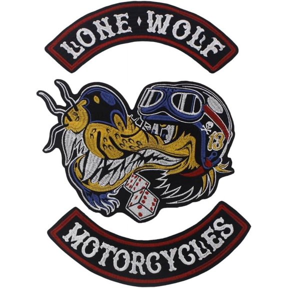 Lone Wolf Iron on Jacket Backpacks Motorcycle Patches Individuality Fabric Badge DIY Decorative Fabric Patch Fabric Badge 1 set