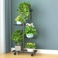 thumbnail image 2 of Multi-Tiered Metal Flower Stand with Sliding Wheels - Versatile Indoor/Outdoor  Display Rack, 2 of 8