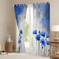 thumbnail image 3 of Homewish Boys Girls Blue Flowers Black Out Curtains,Abstract Vintage Curtains Pack of 2 (42x63 Each),Spring Garden Bedroom Curtains,Microfiber Bedroom Decor, 3 of 6