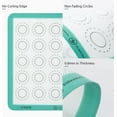 thumbnail image 6 of 446ºF Heat Resistant Macaron Mat: U-Taste 11x11in Non Stick Silicone Baking Mat, Reusable Cookies Pastry Sheet Liner with Edge Enhancement & Circle Measurement for Square Cake Pan (2 PCS, Aqua Sky), 6 of 10