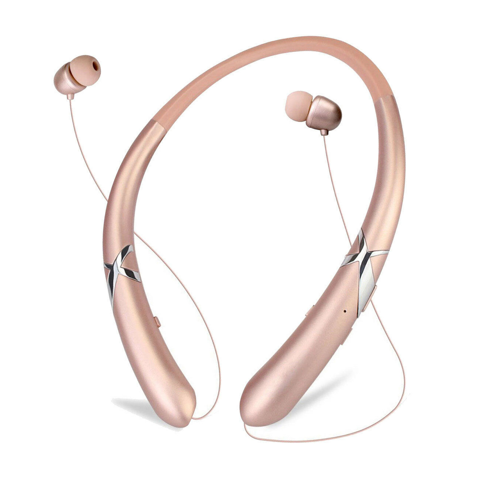 Bluetooth 5.0 Headphones Retractable Earphones Neckband Sport Wireless Earbuds Stereo Waterproof Noise Cancelling Headsets with Mic for iPhone Samsung iPad