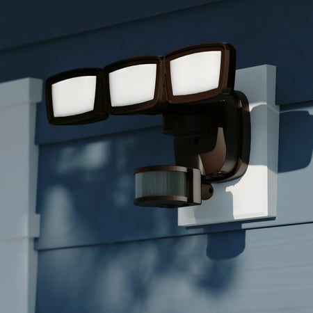 

Bronze Integrated LED Motion Sensor Dusk to Dawn 3-Head Outdoor Security Flood Light - 240 Degree - 85 Ft.