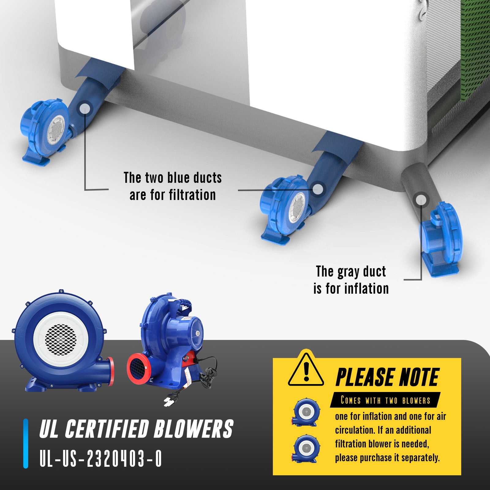 EJAEE Silver Series 12x12x10 All Purpose Inflatable Paint Booth w/ Blowers & Filters