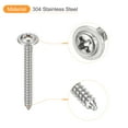 thumbnail image 4 of ST3x25x7mm Phillips Pan Head Self-tapping Screw with Washer, 100pack 304 Stainless Steel Wood Screw (Silver), 4 of 6