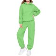 thumbnail image 3 of YUANxueke Kids 2-Piece Winter Sweatsuits Boys Girls Hoodie Sweatshirt with Kangaroo Pocket & Tapered Pants,Green,Sizes 2-14, 3 of 8