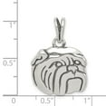 thumbnail image 2 of White Sterling Silver Charm Pendant Men'S 18 mm Antiqued Bulldog, 2 of 2