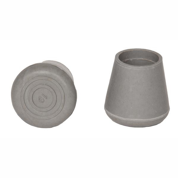 PCP Replacement Cane Tips, Reinforced Rubber Grip, Grey, 7/8 inch diameter