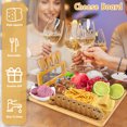 thumbnail image 3 of Pluokvzr Bamboo Cheese Board and Cheese Spreader Set 14×11 Inch Charcuterie Board with Removable Cutter Holder Washable Cheese Platter with Side Cheese Tray Reusable Serving Tray for Housewarming, 3 of 10
