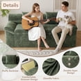 thumbnail image 3 of Tmjmj 71" Loveseat Sofa, Corduroy Memory Foam Cloud Boneless Couch, 3-Seater Compressed Sofa for Living Room Bedroom, No Assembly Required, Green, 3 of 9