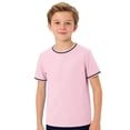 thumbnail image 1 of T-shirts à Manches Courtes Col Rond Unis pour Garçons, Hauts Décontractés Légers pour l'École et les Sorties, 5-14 Ans, 1 of 4