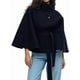thumbnail image 1 of Ponchos con Mangas de Murciélago para Mujer, Abrigo de Lana con Cuello Alto y Cinturón, Chaqueta Corta de Invierno Marina L, 1 of 7