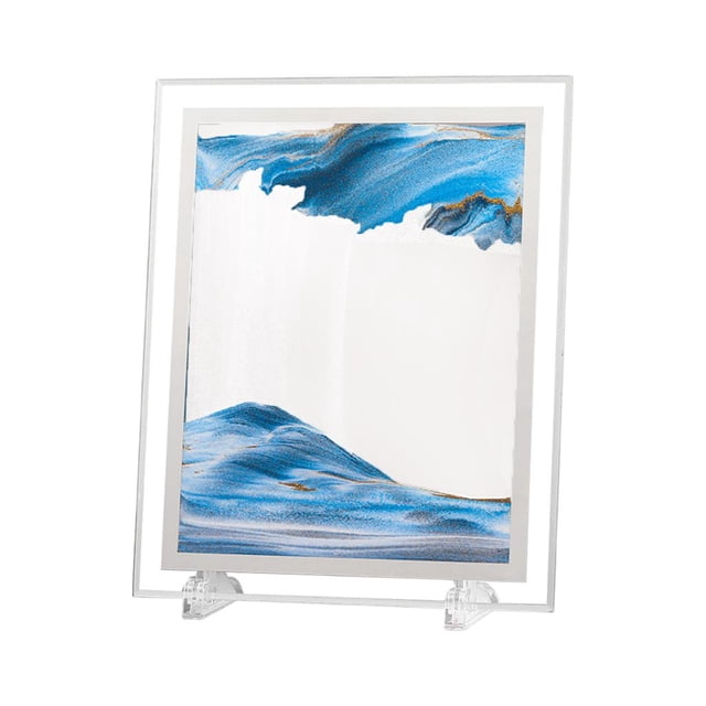Imagen de arena creativa Esculturas fluidas arena Arena movediza Pintura Juguetes Arte Decoración de con soporte para decoración del , AZUL Gloria Imagen de arena dinámica